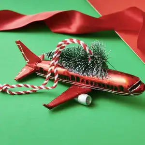 Christmas Decorations Christmas Presents Children's Toys Party Decorations Red Model Plane Carrying The Christmas Tree Pendant