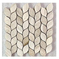 Parquet en mosaïque de marbre chevron à chevrons pour la décoration murale et de sol de villas et fermes modernes, gris et blanc, pour extérieur