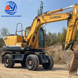 Performances élevées, provenant de Corée, composants principaux du moteur Cummins inclus - en vente, excavatrice sur pneus Hyundai 150W-9 d'occasion - Product Image 3