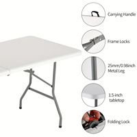 Table pliante légère en plastique, design moderne, idéale pour le camping, les barbecues, les banquets, les écoles, les parcs, les repas et les applications hospitalières - Offre spéciale