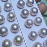 Paire de perles rondes blanches d'eau douce naturelles de qualité AAA de 10 à 11 mm pour la fabrication de bijoux en DIY pour boucles d'oreilles