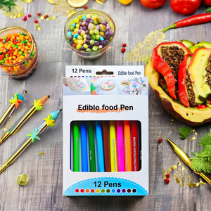 12 colores sólidos para rotuladores comestibles, tinta para colorear alimentos para pasteles, panadería, decoración, ingredientes, embalaje en bolsa - Product Image 1