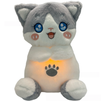 Peluche musicale en forme de renard, respirante et lumineuse, pour chat, compagnon apaisant pour le sommeil, magie réconfortante