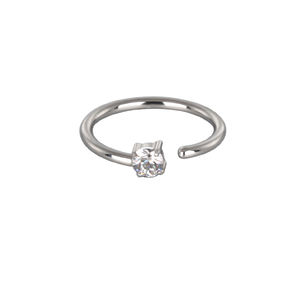 เครื่องประดับร่างกายไทเทเนียมคุณภาพสูงชุดกรอบตัดส่วนปลายสุดด้วย CZ ห่วงห่วงจมูกสำหรับเด็กที่มีหินเพทาย - Product Image 1