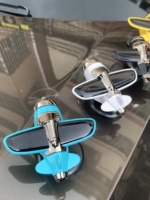 Diffuseur d'arômes solaire pour voiture en forme d'avion - Ventilateur rotatif en silicone pour tableau de bord, décoration et parfum d'ambiance