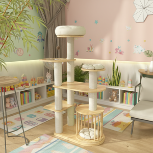 Structure d'escalade pour <span class=keywords><strong>chat</strong></span> en bois, moderne, classique et luxueuse, avec grande capsule spatiale double, hauteur réglable, design écologique - Vente en gros - Product Image 1