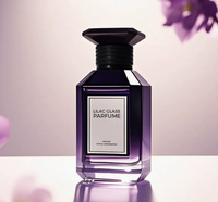 OLATEC - Botella de Perfume Octogonal de Vidrio Azul Degradado de 30, 50 y 100 ml, Tapa a Presión, Opción de Logotipo Personalizado, Envase de Fragancia de Lujo