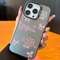 Coque de téléphone portable en TPU et PC avec impression nœud papillon et argent électroplaqué pour iPhone Xs 11 12 13 14 15 16 17 18 Pro Max