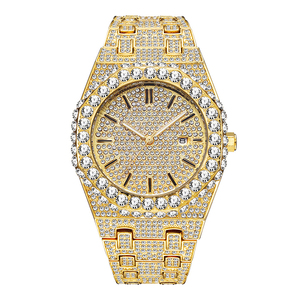 ساعة مويسانيتي ذهبية فاخرة مخصصة عيار 18 قيراط ساعة ميكانيكية أوتوماتيكية من الزركون الذهبي الوردي - Product Image 5