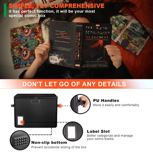 Caja de Almacenamiento para Cómics Resistente al <span class=keywords><strong>Fuego</strong></span> y al Agua, Caja para Cómics, Contenedor para Cómics Resistente a la Humedad con Cierre de Seguridad - Product Image 6