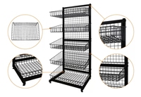 Étagère multicouches personnalisée avec panier métallique présentoir de boulangerie présentoir de magasin de détail présentoir de snacks revêtement en poudre WU-30