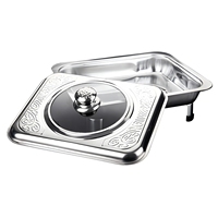 Plat de service rectangulaire chauffe-plat en acier inoxydable avec pieds amovibles pour hôtels et restaurants – Offre spéciale