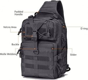 กระเป๋าเป้สะพายหลังแบบยุทธวิธี Factory Tactical Sling Backpack Rover พร้อมสายสะพายไหล่ EDC Molle Assault ผลิตจากโพลีเอสเตอร์ มีซิปและหัวเข็มขัด ช่องใส่คอมพิวเตอร์ เหมาะสำหรับการปั่นจักรยาน - Product Image 3