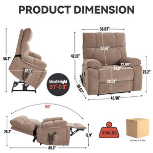 DOSER Modern Kumaş Tek Kişilik Elektrikli Ayarlanabilir Uzatılabilir Yatarlı Terapötik Masajlı Kaldırma Koltuğu Zhejiang Menşeli Gizli - Product Image 6