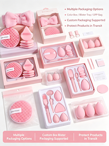 Blnieece - Set de 20 Esponjas de Maquillaje Rosas, Suaves, para Limpieza Facial, con Banda para el Cabello, Lavables, con Logotipo Personalizado, Herramienta Cosmética - Product Image 6