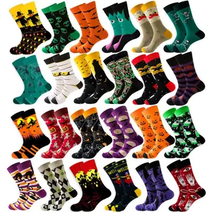 Ballena novedad esqueleto murciélagos Unisex adulto calabaza Alien ET Jacquard mujeres hombres tripulación algodón Halloween Calcetines