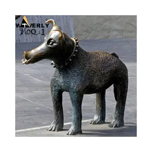 艺术金属黄铜动物雕像一对一定制设计室外室内观赏青铜黑狗装饰雕塑