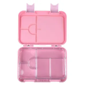 Aohea Alta Qualidade 4 compartimentos Kids Lunch Box Crianças Isolados À Prova de Vazamento Bento Box Container Para Estudantes