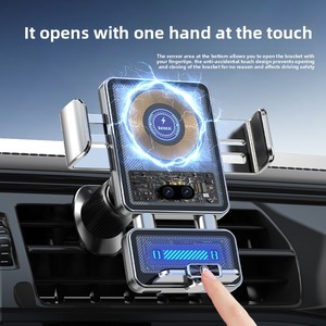 <span class=keywords><strong>Cargador</strong></span> de coche inalámbrico seguro de 66W con soporte de teléfono de montaje fijo estable y control táctil para teléfonos móviles y coches eléctricos - Product Image 4