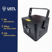 Luz Láser RGB de 10W a Todo Color para Bodas, Banquetes, Fiestas, Animación de Escenarios, ILDA DMX512, Club, DJ, 30Kpps, Directo de Fábrica