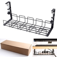 Pas de forage en acier sous le bureau fil câble gestion plateau Rack organisateurs métal prise panier de rangement