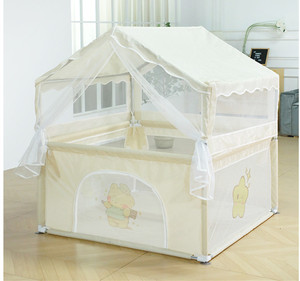 2025 nouveau style <span class=keywords><strong>parc</strong></span> pour bébé avec maison de jeu et moustiquaire conception de sécurité anti-renversement intérieur ou extérieur - Product Image 4