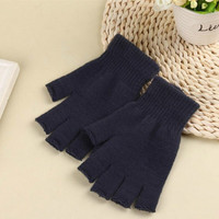 Gants tricotés, extensibles, demi-doigt, élastiques, doux et chauds, pour femmes, OEM, ODM, hiver, collection 2020