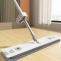 Serpillère plate mains libres rotative à 360 degrés en microfibre avec long manche pour sols en bois et carrelage domestique