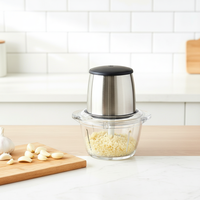 Hachoir à viande électrique domestique 400W avec lame SUS420J2 et bol en verre de 1,2L, 220-240V 50/60Hz