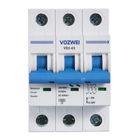 Disjoncteur miniature VOZWEI VB2-63 3P 3 pôles 1~63A AC400V AC 400V 10kA 6kA 690V 6kV pour système de production d'énergie solaire