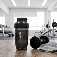 Bouteille shaker protéinée 500 ml en plastique avec poignée dissimulée, logo personnalisé, gobelet mélangeur pour protéines en poudre, milk-shake, gym, fitness