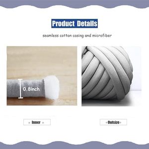 Hilo de poliéster de 3 cm para tejer a mano, trenzado, relleno, vegano, súper grueso, tipo tubo de terciopelo, para ganchillo - Product Image 4