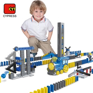 120PCS <strong>Dominoes</strong> Toy <strong>Train</strong> With Light and Sound DIY Educational Toys for Kids - Product Image 1