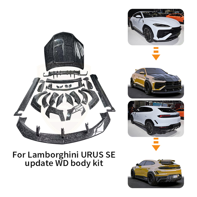 Tuning Car Accessories for Lamborghini Urus SE 2026 WD Design Dry Carbon Fiber Front Lip Rear Diffuser Roof Wing Exterior Kit