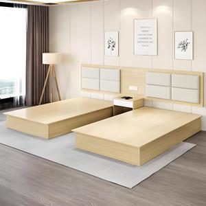 Chi Phí Thấp Hiện Đại 3 Sao Khách Sạn Nội Thất Phòng Ngủ Đặt Tùy Chỉnh Đôi Đôi Vua Nữ Hoàng Kích Thước Giường Gỗ Khung & Nệm Với Đầu Giường - Product Image 4