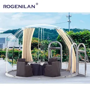 ROGENILAN Barraca de cúpula transparente completa para hotel e resort, PC, casa de bolhas, barraca de iglu transparente para jantar ao ar livre