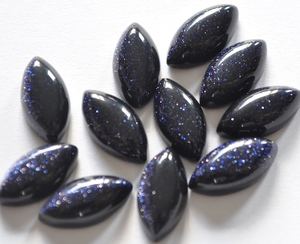 Lote de 5 Cabujones de Piedra de Oro Azul 4x8mm Marquise para Fabricación de Joyas, Venta al por Mayor en India - Product Image 3