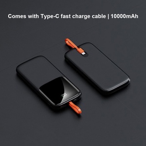 Mini batterie externe portable haute capacité 20000mAh 10000mAh avec câbles intégrés, affichage, chargeur mobile PD22.5W pour smartphone, utilisation en extérieur - Product Image 4