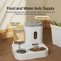 Fontaine à eau et distributeur automatique de nourriture 2-en-1 pour chats, bol combiné pour nourriture et eau pour animaux de compagnie, gamelle intégrée pour chats et chiens, fournitures pour animaux de compagnie