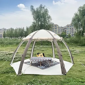 Hot Selling New Design Bar Restaurant Wedding Church Party Family Camping Dome Inflatable Gazebo Hexagon Tent