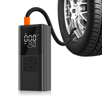 Portable 12V Tire Air Pump with USB Charging Power Bank Function Digital Display for Quick Car Bike Inflation Emergency Light