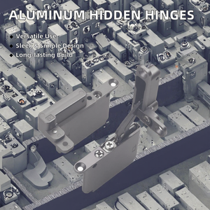 Charnières de porte et de fenêtre en bois minimalistes <span class=keywords><strong>NOCA</strong></span>, cadre en aluminium robuste, charnières cachées en haut et en bas, amortisseur hydraulique, garantie 1 an - Product Image 3