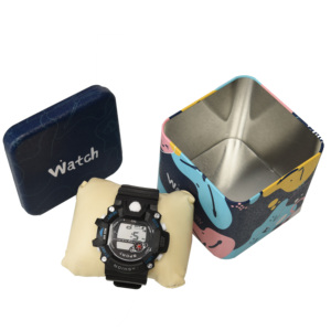 Custom accept packing metal tin watch boxes for watch