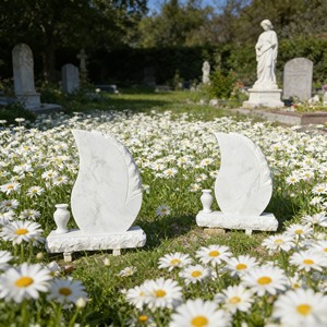 Monuments funéraires en granit blanc, pierres tombales polies, qualité export, marbre européen moderne pour cimetière - Product Image 5