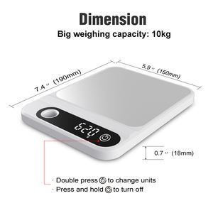 10 किलो/1 ग्राम बैटरी उच्च परिशुद्धता घरेलू बेकिंग जड़ी बूटी इलेक्ट्रॉनिक रसोई पैमाने निर्माता इलेक्ट्रॉनिक खाद्य पैमाने - Product Image 4