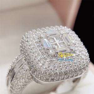 ファッションスタイルパスダイヤモンドテスターシルバーゴールドメッキVVSモアッサナイトディモアンドカスタムヒップホップメンズピンキーダイヤモンドアイスアウトリング - Product Image 5