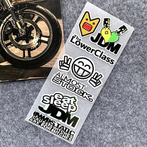 Diseño personalizado profesional JDM reflectante impreso adhesivo impermeable <span class=keywords><strong>familia</strong></span> motocicleta casco coche calcomanía pegatina Anime pegatina - Product Image 2