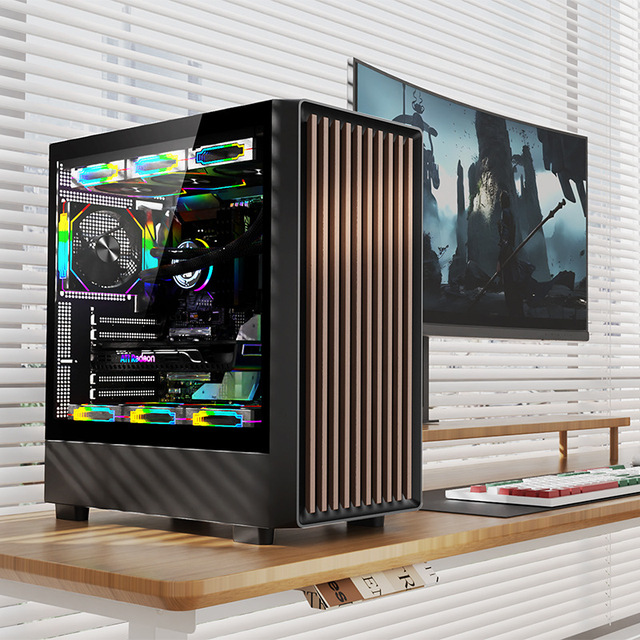 Craftsman PLUS215A Mid Tower Desktop Atx Computer case with Tempered Glass Mesh Water Cooling for Internet Cafe Stocks Available