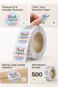 Adesivi Personalizzati in Carta Kraft Naturale da 1,5 Pollici, 500 Etichette Adesive per Rotolo, per Ombrelli, Prodotti per la Casa, Utensili da Cucina - Product Image 4