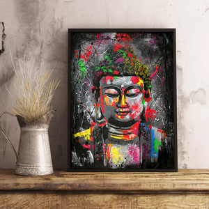 Graffiti Abstract <strong>Buddha</strong> Wall Picture Gold Foil Abstract <strong>Canvas</strong> Art Oil <strong>Buddha</strong> <strong>Painting</strong> - Product Image 2